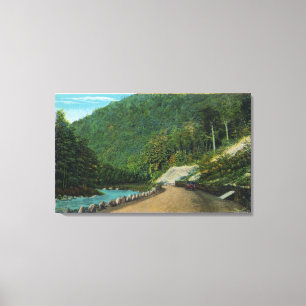 Toile Vue le long de rivière froide de pente orientale