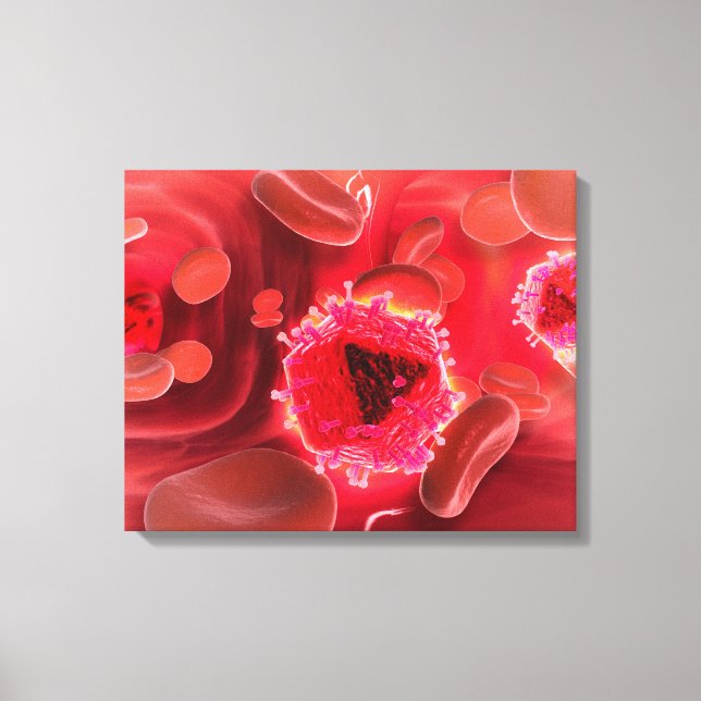 Toile Vue Microscopique Du Virus Du VIH À L'Intérieur De (Recto)