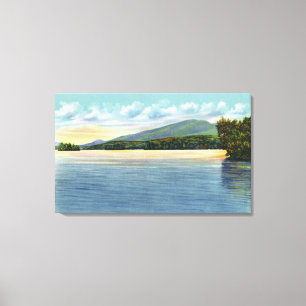 Toile Vue moyenne de lac Saranac d'esperluète de bâti