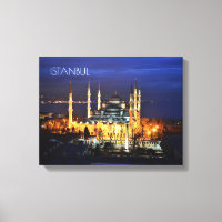 Vue nocturne de la Mosquée Bleue d'Istanbul Turqui
