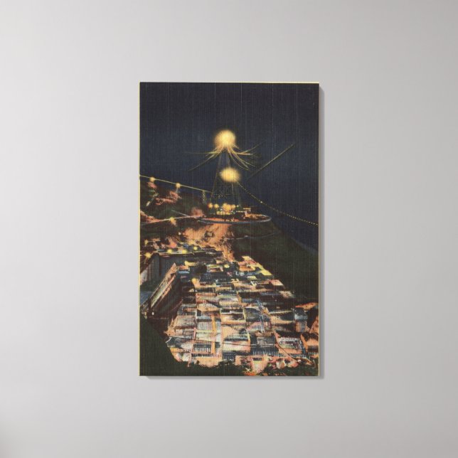 Toile Vue nocturne du barrage Shasta (Recto)
