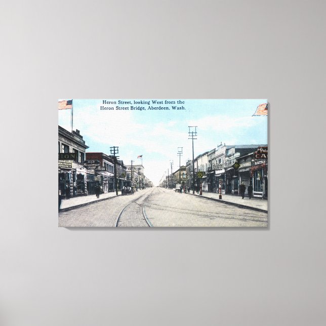Toile Vue ouest de la rue Heron depuis le pont (Recto)