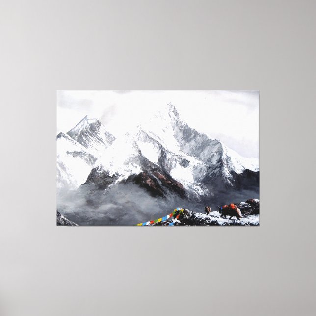 Toile Vue Panoramique Sur Everest Mountain (Recto)