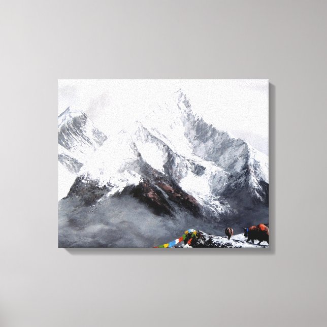 Toile Vue Panoramique Sur Everest Mountain (Recto)
