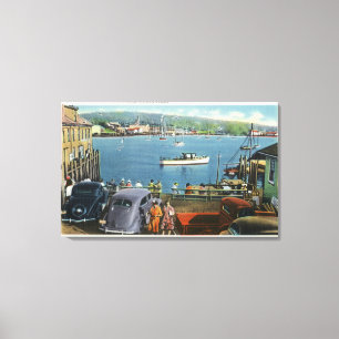 Toile Vue pittoresque du quai, des bateaux et des