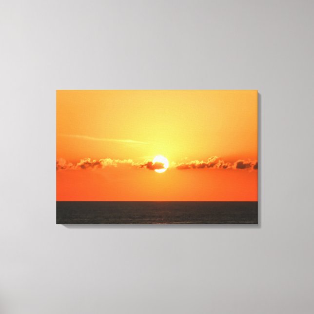 Toile Vue romantique, beau coucher de soleil dans l'océa (Recto)