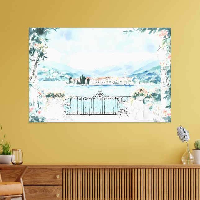 Toile Vue romantique du lac de Côme (Insitu(Salon))