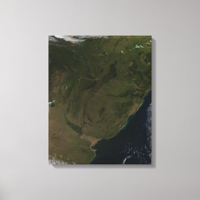 Toile Vue satellite de l'Amérique du Sud (Recto)