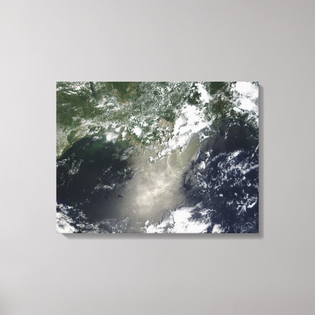 Toile Vue satellite des stries et rubans d'huile (Recto)