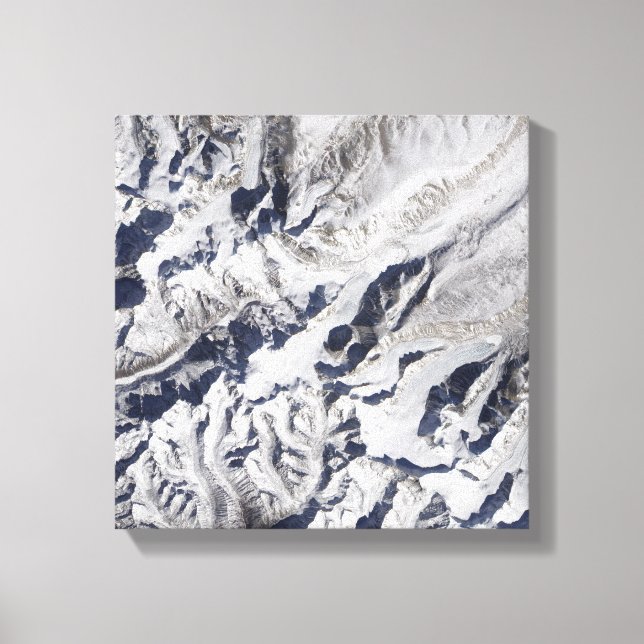 Toile Vue satellite d'un glacier himalayen (Recto)