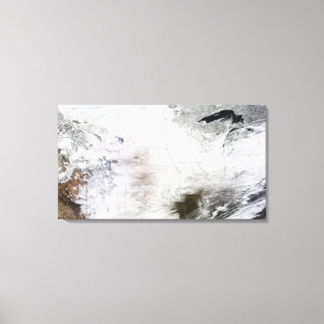 Toile Vue satellite d'une énorme tempête d'hiver au-dess (Recto)