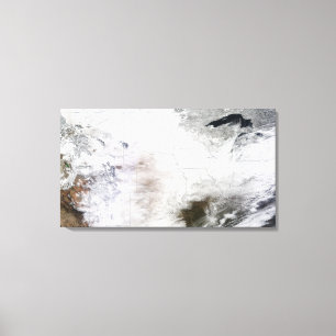 Toile Vue satellite d'une énorme tempête d'hiver au-dess