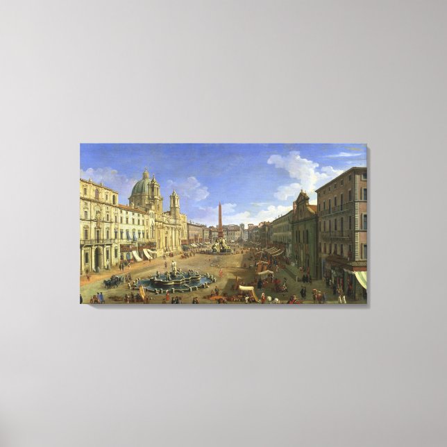 Toile Vue sur la Piazza Navona, Rome (Recto)