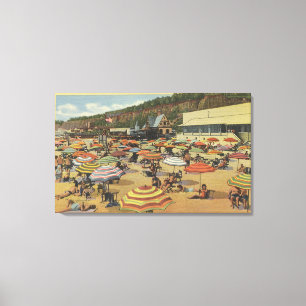 Toile Vue sur la plage avec Clubs et maisons