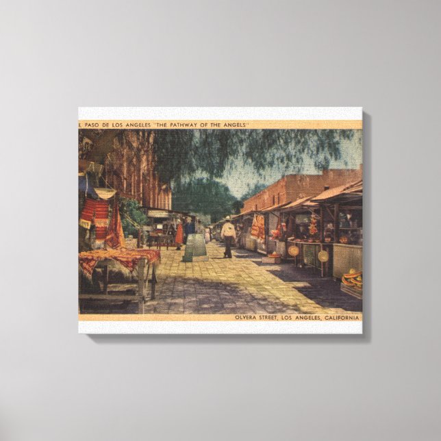 Toile Vue sur la rue Olvera. (El Paso de Los Angeles) (Recto)
