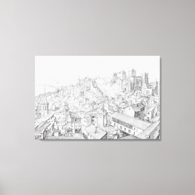 Toile Vue sur la ville d'Avignon et ses environs (Recto)