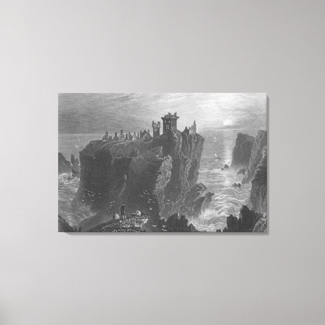 Toile Vue sur le château de Dunottar, près de Stonehaven (Recto)