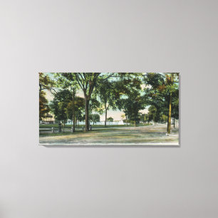 Toile Vue sur le lac Quannapowitt et Lakeside