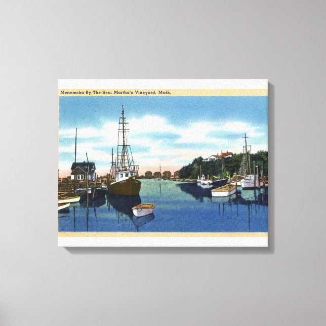 Toile Vue sur le port, le vignoble de Martha (Recto)