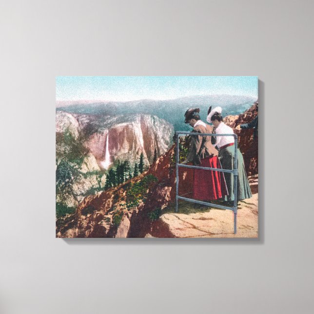 Toile Vue sur les fissures et la vallée de Yosemite (Recto)