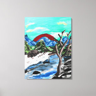 Toile Vue sur les montagnes