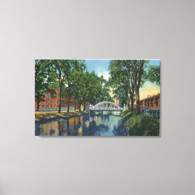 Toile Vue sur les moulins le long du canal (Recto)