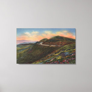 Toile Vue sur les sommets jumeaux et l'autoroute