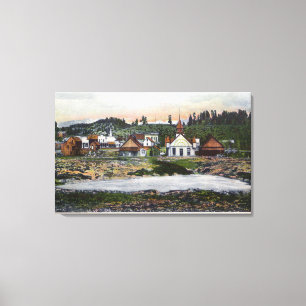 Toile Vue sur les sources et la ville