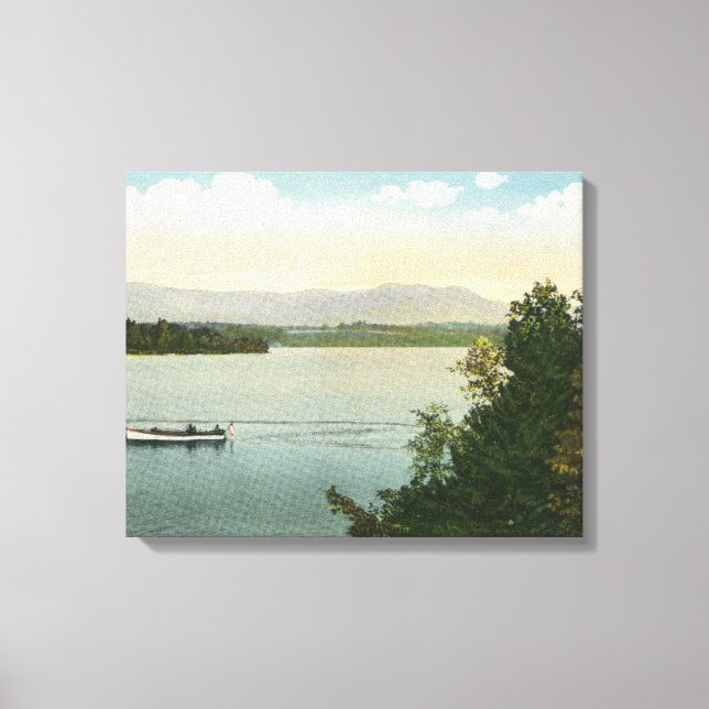 Toile Vue sur l'île de trois miles de l'Ossipee Mts (Recto)