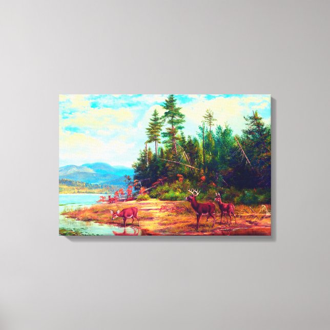 Toile Vue sur Long Lake Arthur Fitzwilliam Tait 1882  (Recto)