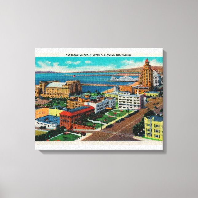 Toile Vue sur Ocean Avenue, avec Auditorium (Recto)