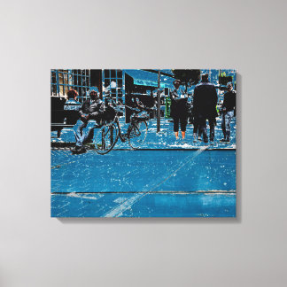 Toile Vue sur rue bleue