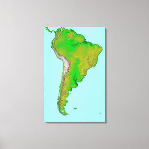 Toile Vue topographique de l'Amérique du Sud
