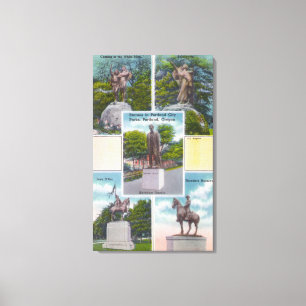 Toile Vues des statues en parcs de ville de Portland