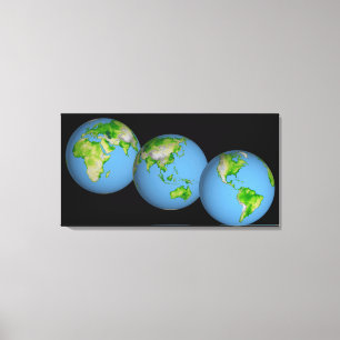 Toile Vues topographiques du monde