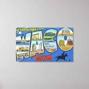 Toile Waco, lettre ScenesWaco, TX 2 de TexasLarge