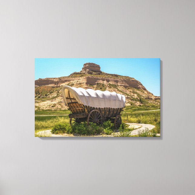 Toile Wagon couvert au monument national de Scotts Bluff (Recto)