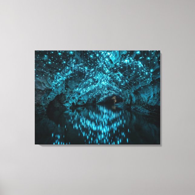 Toile Waitomo Glowworm Galaxy - Grotte bioluminescente r (Recto)