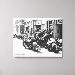 Toile Wall Art "Street Rally" de moto des années 1940
