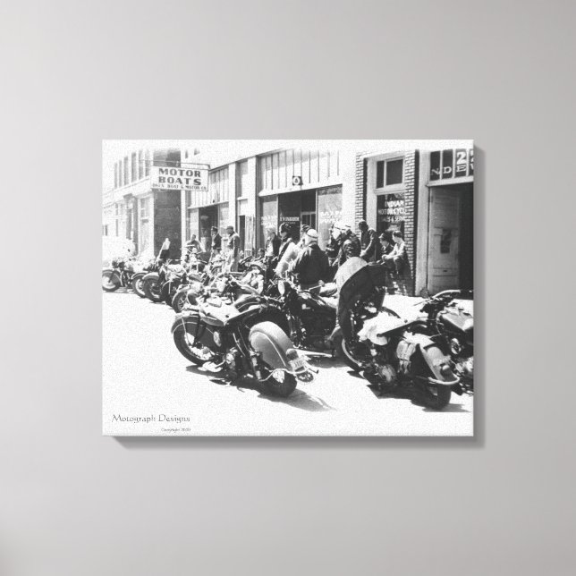 Toile Wall Art "Street Rally" de moto des années 1940 (Recto)