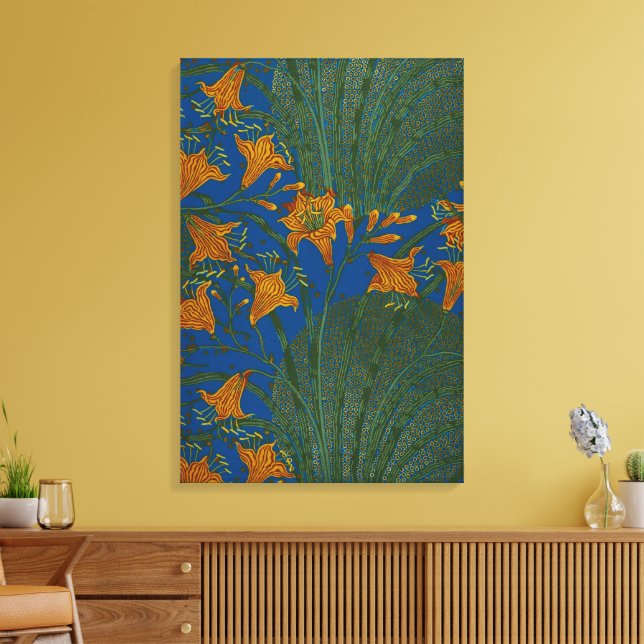 Toile Walter Crane Day Lily Floral Fond d'écran Design (Insitu(Salon))