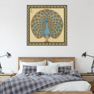 Toile Walter Crane Vintage Or Bleu Paon Art
