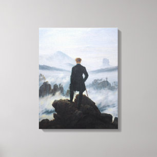 Toile Wanderer au-dessus de la mer de brouillard (par C.