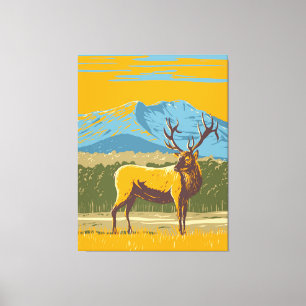 Toile Wapiti dans le Parc national des Rocheuses