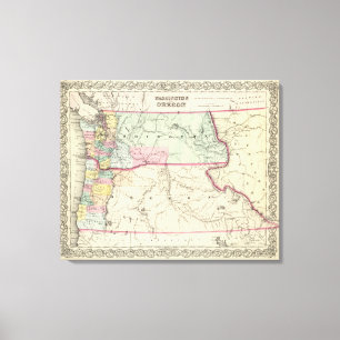 Toile Washington et l'Orégon
