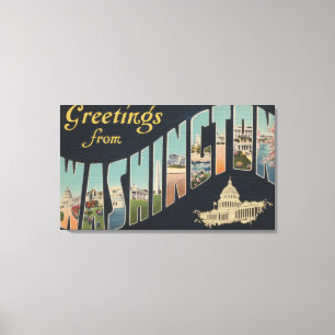 Toile Washington (état) - grandes scènes 3 de lettre