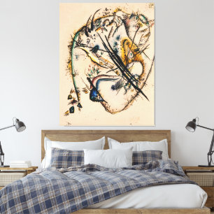 Toile Wassily Kandinsky - Aquarelle avec sept traits
