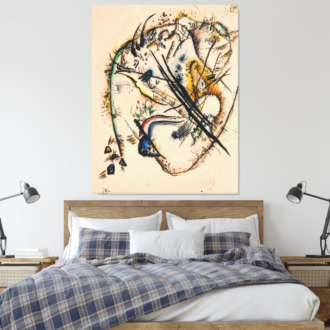 Toile Wassily Kandinsky - Aquarelle avec sept traits (Insitu(Chambre))