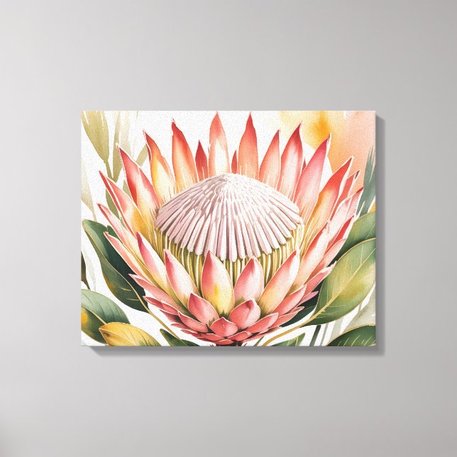 Toile Watercolor king protea (Recto)
