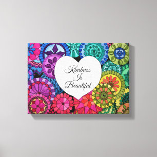 Toile Watercolor Rainbow Mandala With Heart